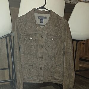 Chic Taupe Denim Jacket